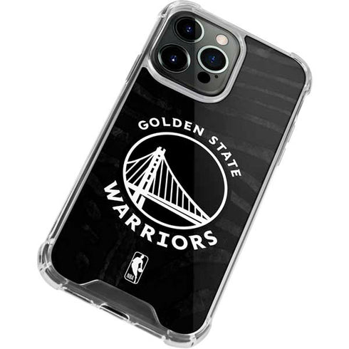 NBA Golden State Warriors Black Animal Print iPhone 14 Pro Clear Case